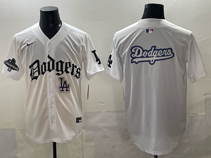 Men 2025 Los Angeles Dodgers Blank White 7th generations Joint Name Nike MLB Jersey style 015